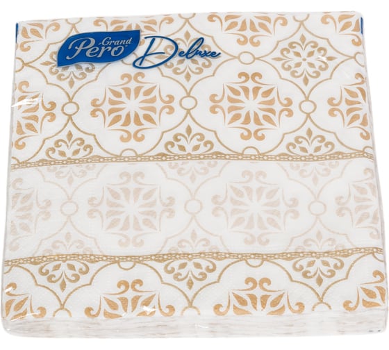 Салфетка бумажная GrandPero deluxe 33x33 см дамасск 3 слоя 20 листов х 12 2289