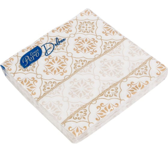 Салфетка бумажная GrandPero deluxe 33x33 см дамасск 3 слоя 20 листов х 12 2289