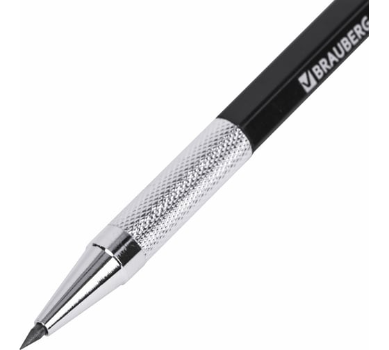 Цанговый механический карандаш BRAUBERG 2 мм, Hb, Metallic X-20, металлические детали 181976
