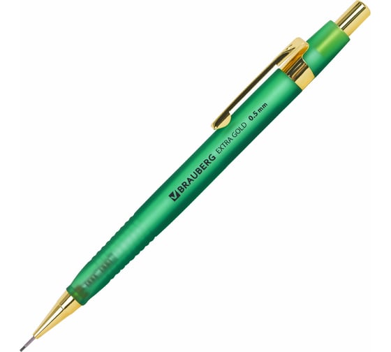 Механический карандаш BRAUBERG 0.5 мм, Hb, Extra Gold, ластик, корпус Soft Touch, ассорти 181963