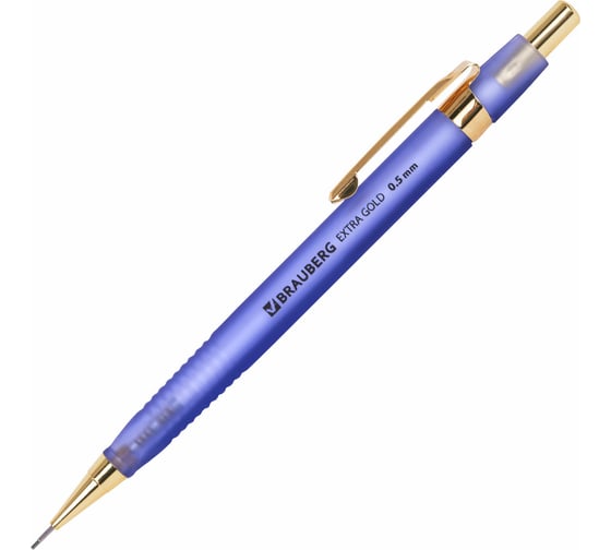 Механический карандаш BRAUBERG 0.5 мм, Hb, Extra Gold, ластик, корпус Soft Touch, ассорти 181963