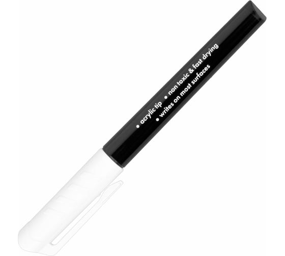 Перманентные маркеры BRAUBERG White Extra, белые, 2 шт., круглый наконечник 3 мм 152489