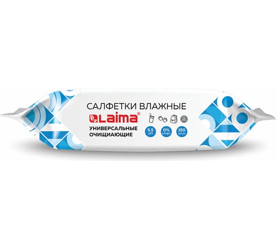 Салфетки влажные LAIMA 150 шт., Универсальные, с пластиковым клапаном, для всей семьи 115227