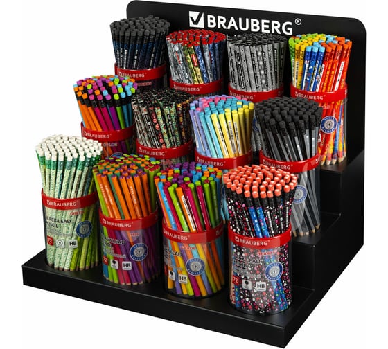Подставка под ручки и карандаши BRAUBERG в тубах, металл, 12 отделений, 35x39x32 см 505914
