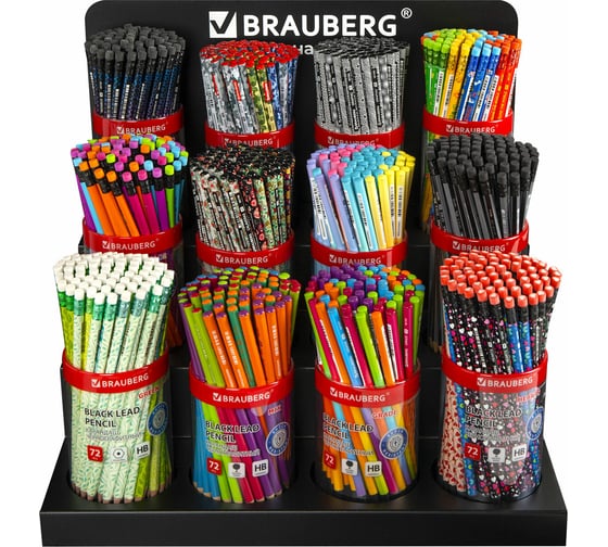 Подставка под ручки и карандаши BRAUBERG в тубах, металл, 12 отделений, 35x39x32 см 505914