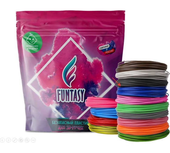 Набор petg-пластика для 3д ручек Funtasy 14 цветов по 5 метров PETG-SET-14-5 1