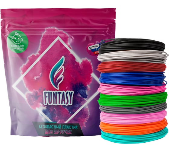 Набор petg-пластика для 3д ручек Funtasy 9 цветов по 5 метров PETG-SET-9-5 1
