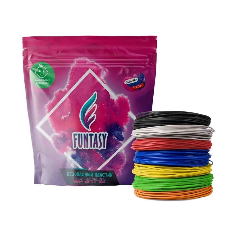 Набор petg-пластика для 3д ручек Funtasy 6 цветов по 5 метров SET-PETG ...