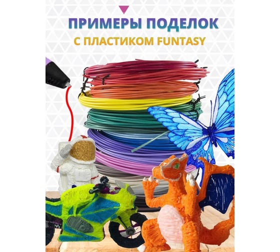 Пластик для 3д ручки Funtasy petg, 10 метров, цвет салатовый PETG-10M-LG