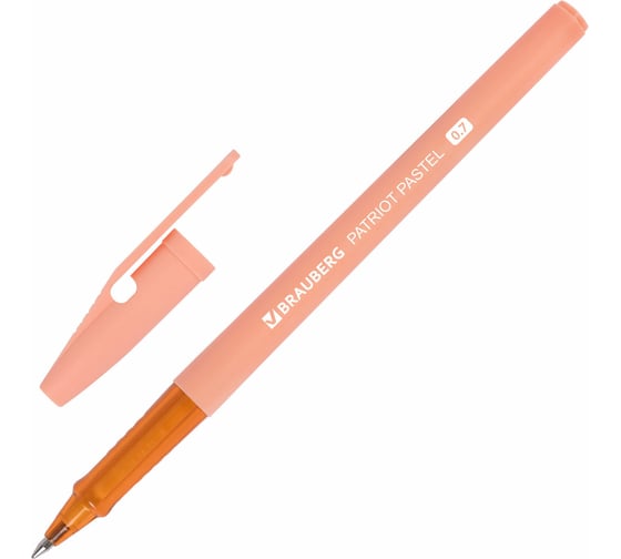 Шариковая ручка BRAUBERG Patriot Pastel, синяя, корпус ассорти, 0.7 мм, линия письма 0.35 мм 143967