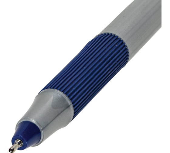 Шариковая ручка BRAUBERG с грипом, i-STICK Point, синяя, корпус серый, игольчатый узел 0.7 мм, линия письма 0.35 мм 144021