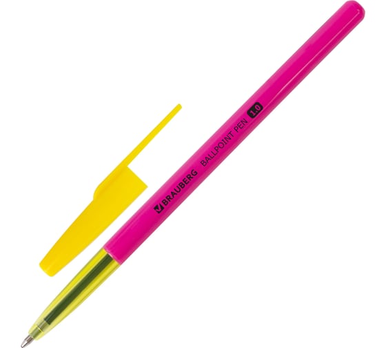 Шариковая ручка BRAUBERG Color, синяя, корпус ассорти, узел 1 мм, линия письма 0.5 мм 141507