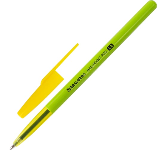 Шариковая ручка BRAUBERG Color, синяя, корпус ассорти, узел 1 мм, линия письма 0.5 мм 141507