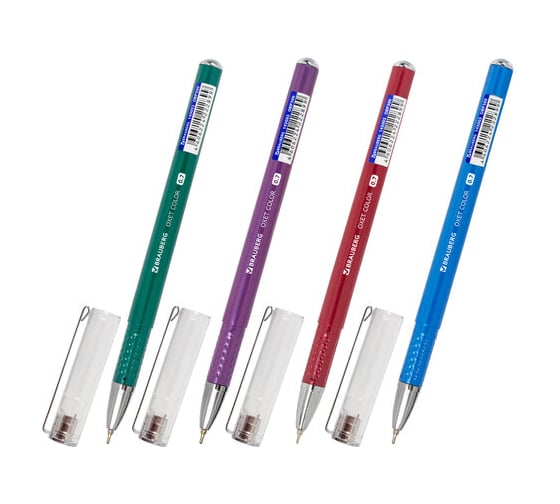 Масляная шариковая ручка BRAUBERG Oxet Color, синяя, корпус ассорти, игольчатый узел 0.7 мм, линия письма 0.35 мм 143003