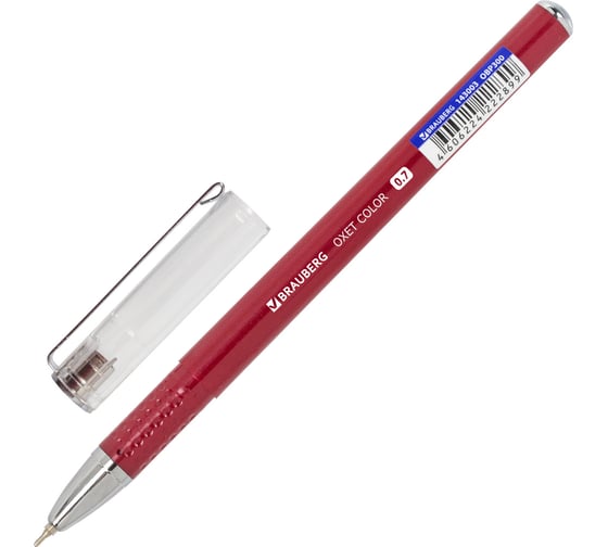 Масляная шариковая ручка BRAUBERG Oxet Color, синяя, корпус ассорти, игольчатый узел 0.7 мм, линия письма 0.35 мм 143003