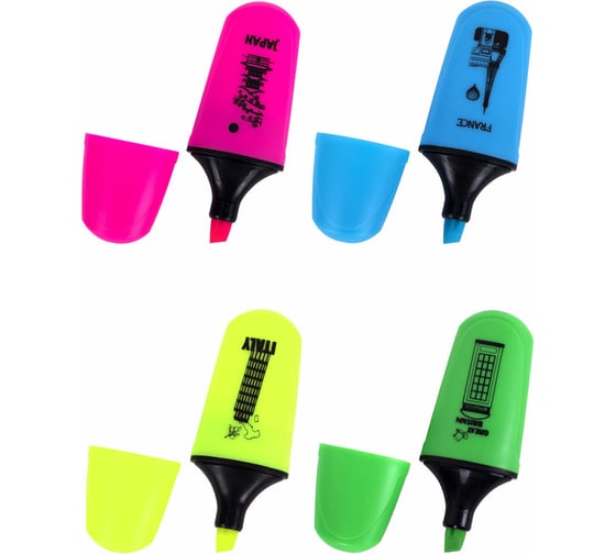 Текстовыделитель BRAUBERG мини, Neon Mini, ассорти, линия 1-5 мм 152431