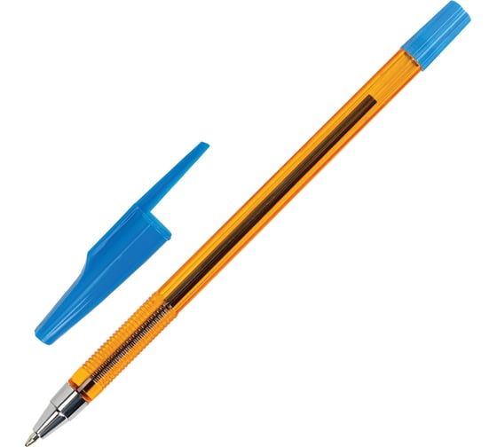 Шариковая ручка STAFF Aa-927 Orange, синяя, тонированный оранжевый корпус, узел 0.7 мм, линия письма 0.35 мм 144075