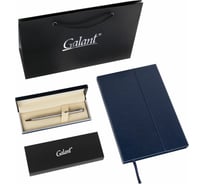 Шариковая ручка и недатированный ежедневник GALANT Arrow Chrome, корпус серебристый, А5, синий 880903