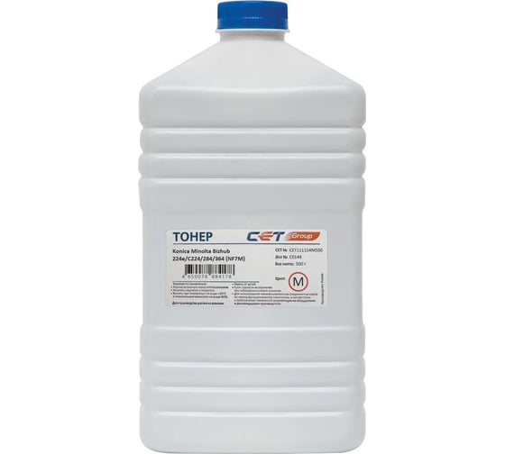 Тонер CET NF7M TN-711M/514M 111114M500 пурпурный, бутылка 500 гр., KONICA MINOLTA Bizhub C654/C754/C 1910709 1
