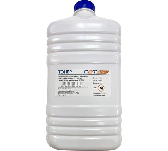 Тонер CET NF6M/NF6D 8521M-514 пурпурный, бутылка 514 гр., в комплекте девелопер, Konica Minolta Bizhub 1218133 1
