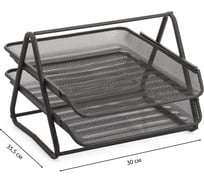 Органайзер для бумаги UNISTOR consul 2 металлический, 2 секции, а4, цвет: черный 212864
