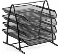 Органайзер для бумаги UNISTOR consul 4 металлический, 4 секции, а4, цвет: черный 212888