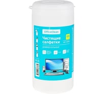 Универсальные чистящие влажные салфетки OfficeClean в тубе, плотные 325156