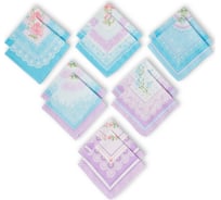 Платки носовые Этель женские, Нежность 30х30 см, набор 12 шт, рис. микс, 100% хлопок 4564364