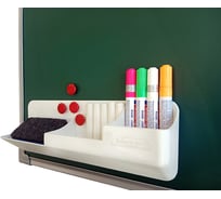 Набор аксессуаров для меловой доски BoardSYS лоток-органайзер оранжевого цвета, меловой маркер 2 штуки цвет в ассортименте салфетка из микрофибры, мел 5 шт цвет белый магнит 4 шт Набор-3Мо