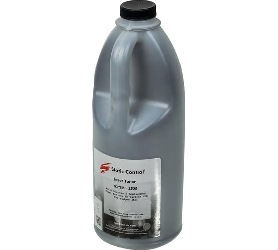 Тонер STATIC CONTROL MPT5-1KG черный, флакон 1000 гр., для принтера HP LJ1200/4100/5000 1074467 1
