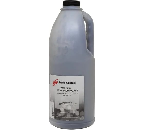 Тонер STATIC CONTROL KYTK360UNV1KG2 черный, флакон 1000 гр., для принтера Kyocera FS3900/3920/4000/4020 1857356