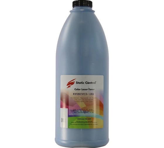 Тонер STATIC CONTROL KYUNIVC3-1KG голубой, флакон 1000 гр., для принтера Kyocera Cartridges 1699993 1