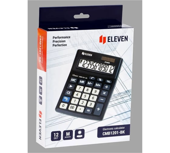 Настольный калькулятор Eleven Business Line 12 разрядов CMB1201-BK
