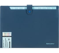 Папка-органайзер BRAUBERG на кнопке 12 отделений, Extra, А4, синяя с голубым 271933