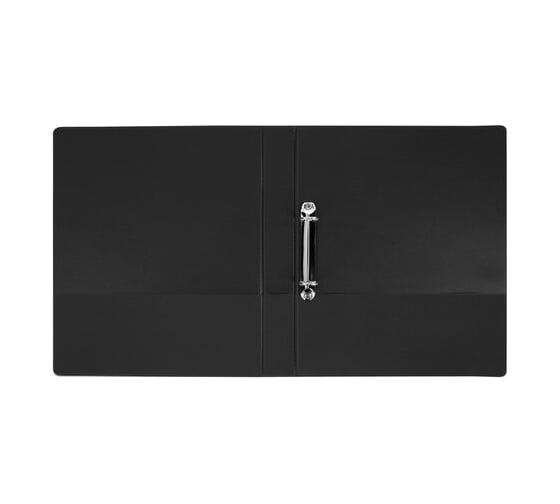Папка BRAUBERG на 2 кольцах, прочная, картон/ПВХ, Office, черная, 35 мм, до 180 листов 271844