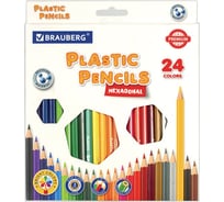 Карандаши цветные BRAUBERG классические, 24 ярких цвета, Premium, комплект 880547