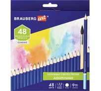 Карандаши акварельные цветные BRAUBERG художественные 48 ярких цветов, Art, комплект 880554
