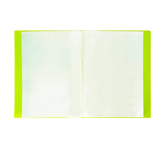 Папка BRAUBERG 40 вкладышей Neon, 25 мм, неоновая зеленая, 700 мкм 811821