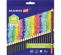 Карандаши цветные BRAUBERG художественные мягкие 48 ярких цветов, Art Classic, комплект 880557
