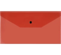 Папка-конверт на кнопке СТАММ С6+, 150 мкм, пластик, прозрачная, красная ММ-32283