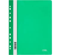 Папка-скоросшиватель Стамм пластиковый перфорированный, 10 шт в комплекте, А4, 180 мкм, зеленая с прозрачным верхом ММ-30921