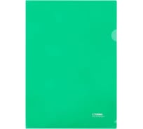 Папка-уголок Стамм А4, 180 мкм, 20 шт в комплекте, пластик, прозрачная, зеленая ММ-30945