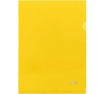 Папка-уголок Стамм А4, 180 мкм, 20 шт в комплекте, пластик, прозрачная, желтая ММ-30943