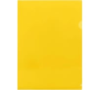 Папка-уголок Стамм А4, 100 мкм, 20 шт в комплекте, пластик, прозрачная, желтая ММ-30735