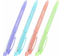 Стираемая гелевая ручка BRAUBERG X-ERASE Pastel с грипом, синяя, 4 шт., линия письма 0.35 мм 881002