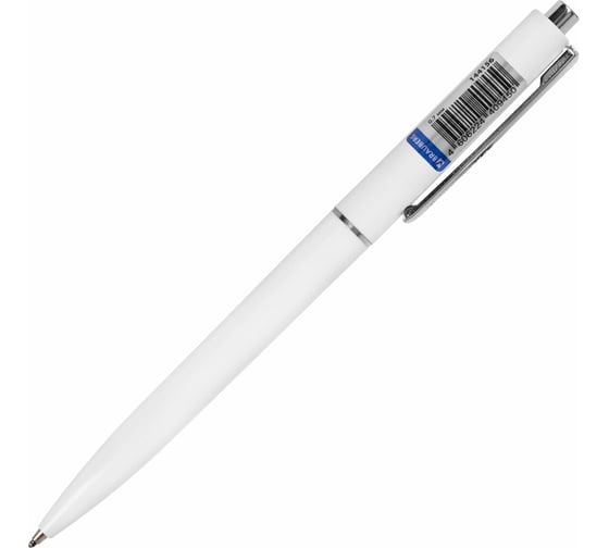 Автоматическая шариковая ручка BRAUBERG X17 White, синяя, корпус белый, стандартный узел 0.7 мм, линия письма 0.5 мм 144156