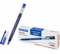 Гелевые ручки BRAUBERG X-WRITER увеличенная длина письма 1 800 м, синие, 10 шт., стандартный узел 0.5 мм 144137