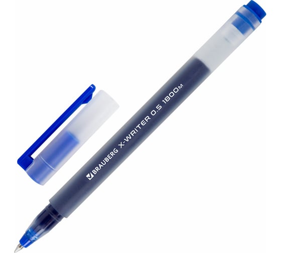 Гелевые ручки BRAUBERG X-WRITER увеличенная длина письма 1 800 м, синие, 10 шт., стандартный узел 0.5 мм 144137