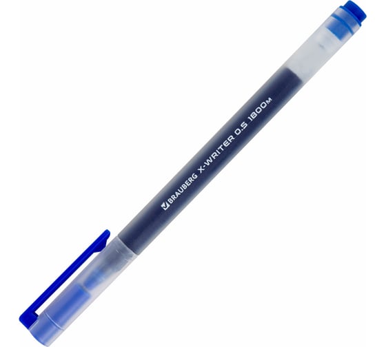 Гелевые ручки BRAUBERG X-WRITER увеличенная длина письма 1 800 м, синие, 10 шт., стандартный узел 0.5 мм 144137