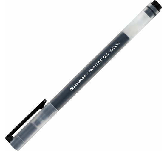 Гелевые ручки BRAUBERG X-WRITER увеличенная длина письма 1 800 м, черные, 4 шт., стандартный узел 0.5 мм 144136